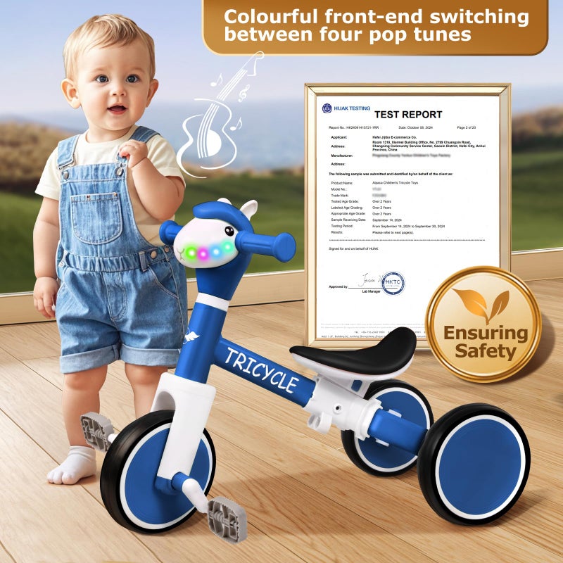 FZHZZ Toddler Balance Bike with Light & Music, Tricycle for Toddlers 1-5 Year Olds, Toddler Tricycle for Boys Girls, Kids Bicycle with Removable Pedal, Birthday Gifts for 1 2 3 4 5 Year - Image 5