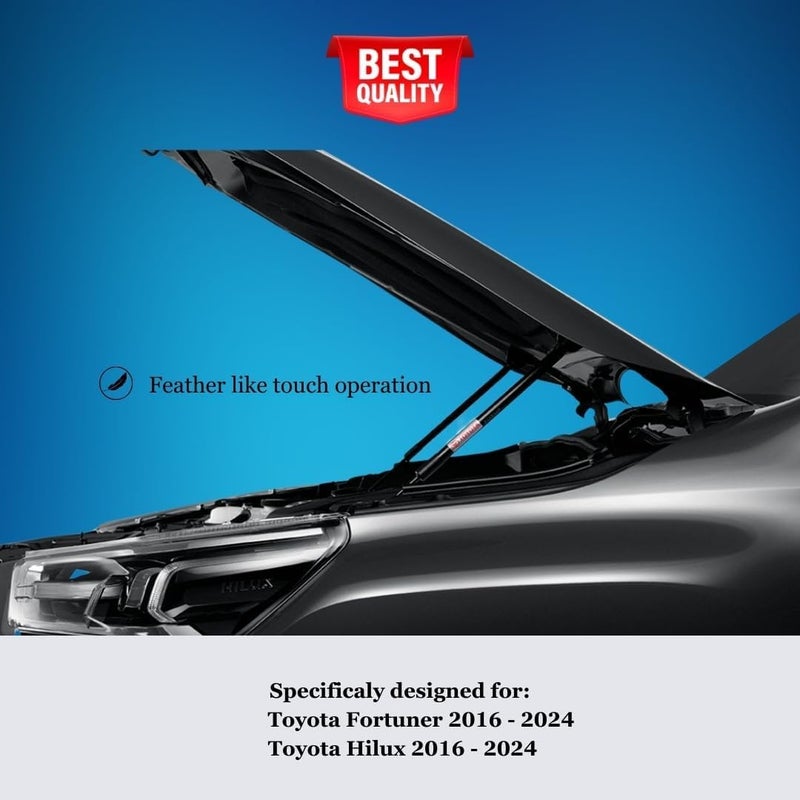 Oasisgalore Hood Lift support Hydraulic Struts For Toyota Fortuner Model 2015 2016 2017 2018 2019 2020 2021 2022 2023 2024 2025 2026 | Toyota Fortuner Accessories | Also Compatible with Hilux - Image 2
