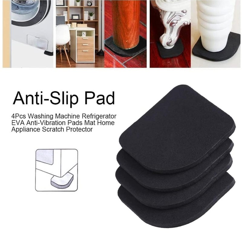 TOMATUS TOMATUS Multifunctional AntiVibration Universal Rubber Silent Feet Washing Machine Shock Pads Pack of 4 Black Black Pack of 4  - Image 2