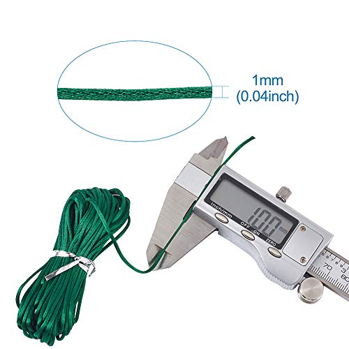EEE ELECRELIVE Elecrelive 1mm Silk Cord Rattail Satin Beading String 200 Yards 20 Colors Chinese Knotting Cord Nylon Macrame Nylon String for Necklace Bracelet Braided Jewelry Making - Image 2