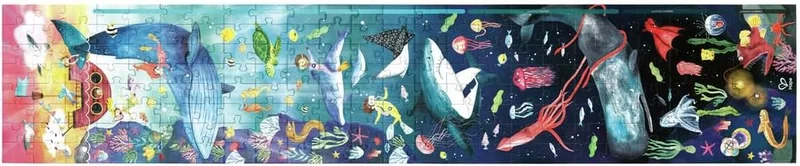 Hape Hape Ocean Life Puzzle 1.5 Meter Long | 200 Pieces Colorful Giant Glow-in-The-Dark Marine Life Jigsaw for Children 6+ Years