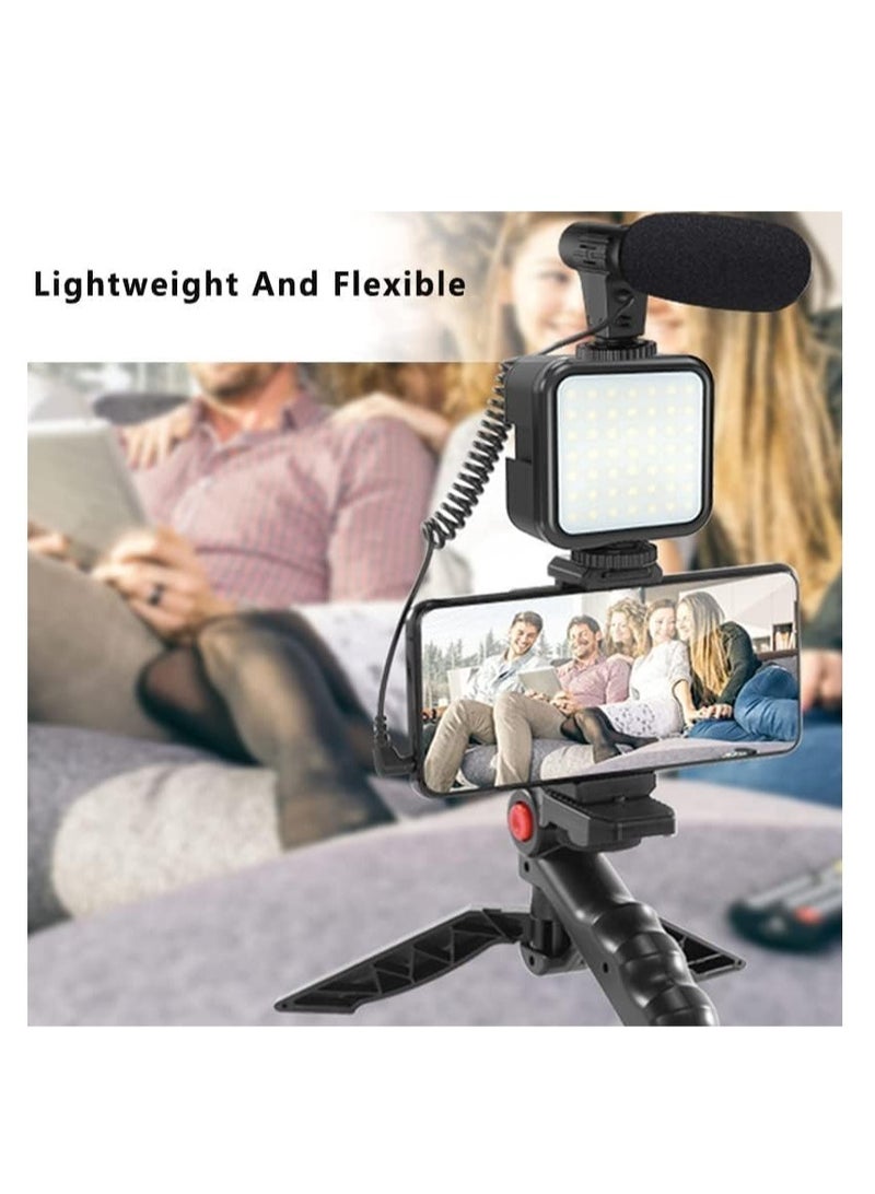 Smartphone & Camera Vlogging Studio Kits Video Shooting Photography Suit with Microphone LED Fill Light Mini Tripod - Image 5