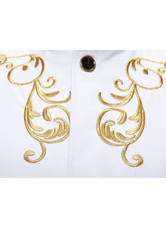 Shougu New Men's Fashionable Stand Up Collar Embroidered Wedding Casual Slim Ffit Single Breasted Suit  - Image 5