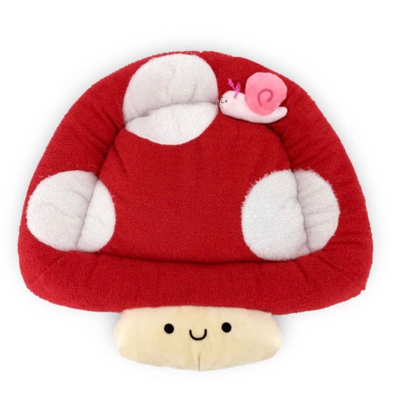 TONBO Soft Plush Small Cute and Cozy Nature Dog Cat Bed Washer and Dryer Friendly Mushroom - Image 2