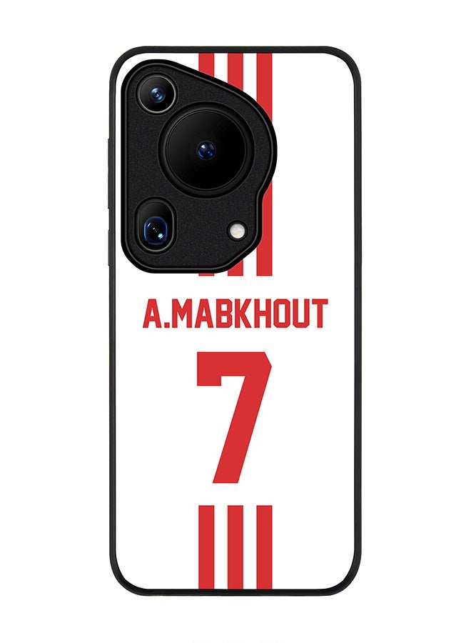 Stylizedd Rugged Black edge case for Huawei Pura 70 Ultra, Slim fit Case Flexible Anti Drop TPU Gel Thin Cover - Football Team - UAE, Player Name - A.Mabkhout - Image 1