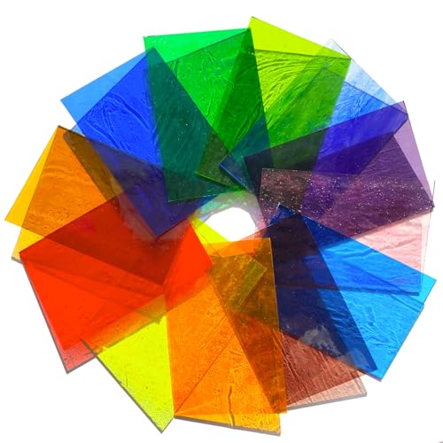 PALJOLLY 12 Sheets Transparent Stained Glass Sheet Variety Pack, 4 x 6 inch Cathedral Art Glass Mosaic Tiles for Crafts, Stained Glass Supplies for Projects and Mosaic Work - Image 4