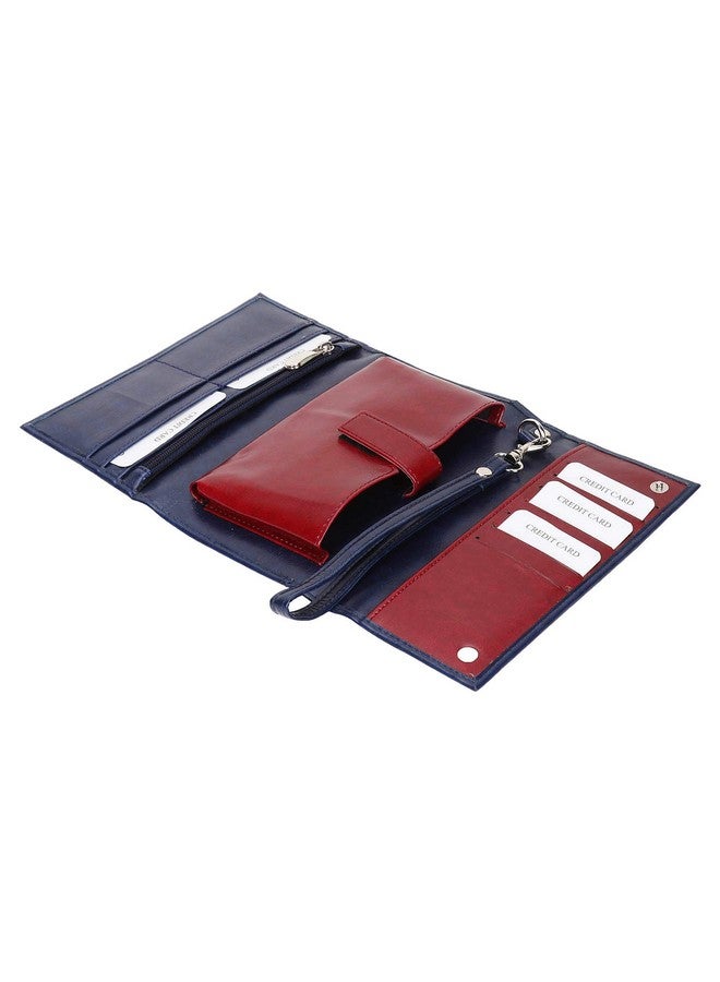 CREATURE Blue Color Stylish Women's Clutch with Multiple Zipper and Card Slots (Color-Blue|| CL-014) - Image 4