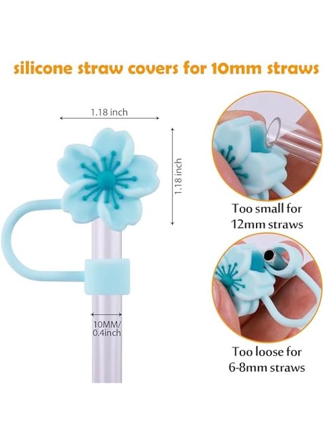 RTYY Straw Covers Cap for Stanley Cup 30-40 oz,Straw Toppers for Stanley Tumblers with handle 10mm 0.4in Silicone Accessories Dust-Proof,Straw Protectors,Cherry Blossom 5 Pack  - Image 2