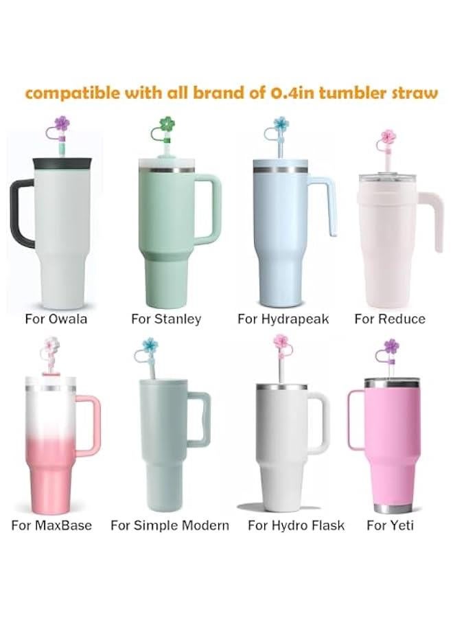 RTYY Straw Covers Cap for Stanley Cup 30-40 oz,Straw Toppers for Stanley Tumblers with handle 10mm 0.4in Silicone Accessories Dust-Proof,Straw Protectors,Cherry Blossom 5 Pack  - Image 5