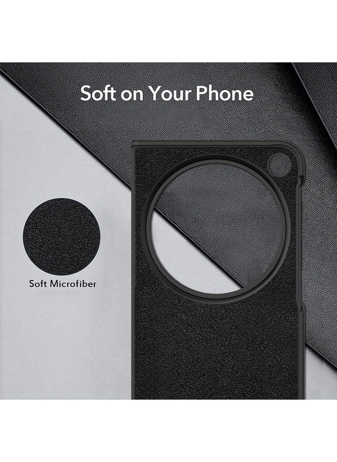 Compatible with Oneplus Open Phone Case, Oppo Find N3 Phone Case Plain Leather Pebbled Protective Case One Plus Open Phone Case Folding Phone Case with Stand Accessory