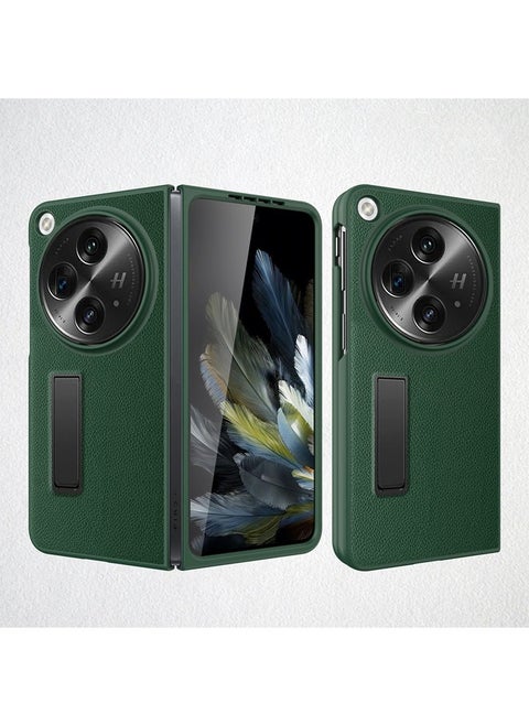 Compatible with Oneplus Open Phone Case, Oppo Find N3 Phone Case Plain Leather Pebbled Protective Case One Plus Open Phone Case Folding Phone Case with Stand Accessory