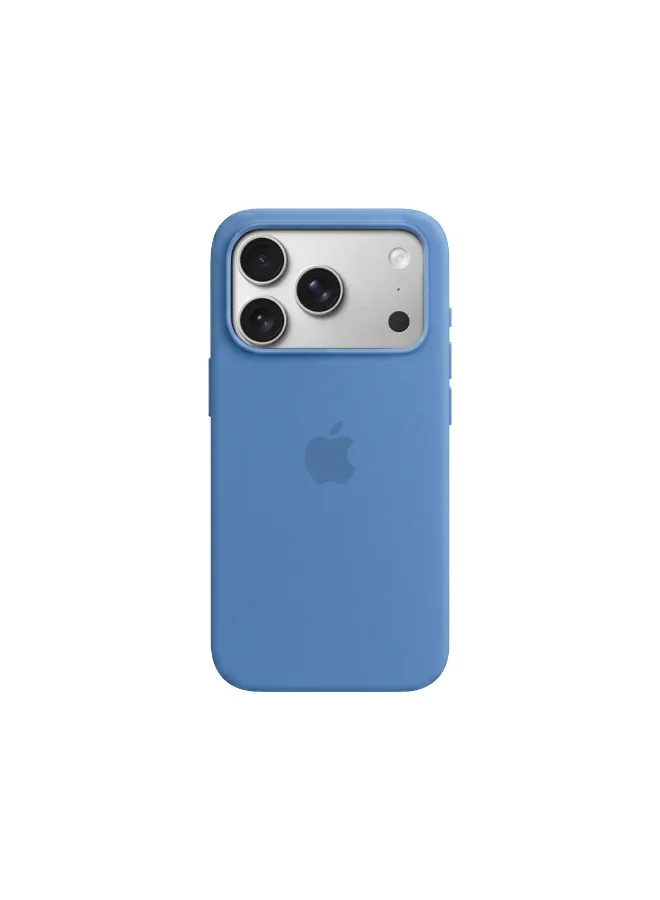 موبكوس جراب Mobcos iPhone 17 Pro Max الأزرق بشعار Elite، مصنوع من السيليكون الفاخر، مزود بخاصية الشحن اللاسلكي المغناطيسي | ملمس ناعم كالحرير | حماية فائقة ضد الصدمات بمعايير عسكرية | توافق مغناطيسي قوي | غطاء أنيق ونحيف
