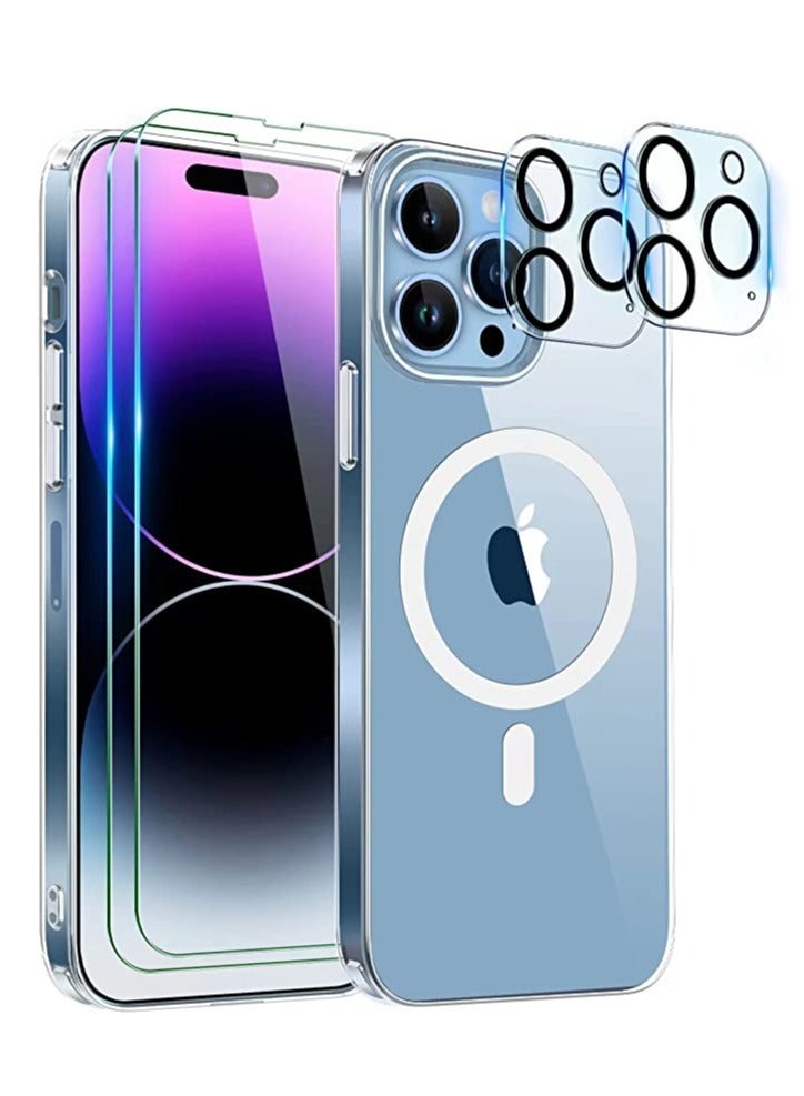 ELTRAZONE iPhone 14 Pro Case Compatible with MagSafe,[No.1 Strong Magnets][Never Yellow],Shockproof Protective Slim Thin Cover 6.1 inch 2022,Clear - Image 1