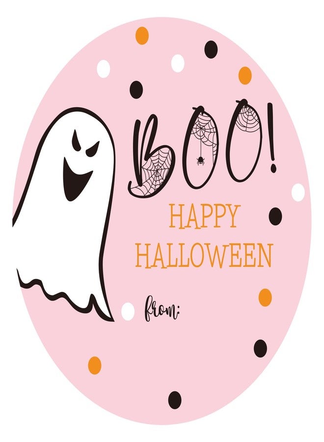 G2PLUS 60PCS Happy Halloween Stickers, 2 Inches Round Halloween Boo Gift Stickers, Ghost Name Label Sticker Envelope Seals for Candy Bags, Gift Wrapping, Party Favors - Image 1