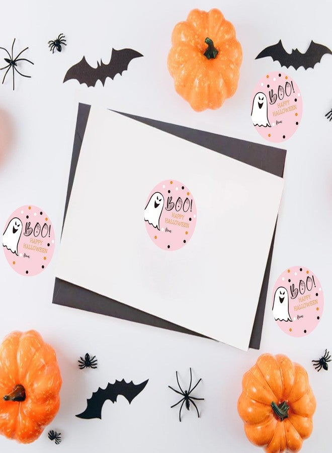 G2PLUS 60PCS Happy Halloween Stickers, 2 Inches Round Halloween Boo Gift Stickers, Ghost Name Label Sticker Envelope Seals for Candy Bags, Gift Wrapping, Party Favors - Image 4