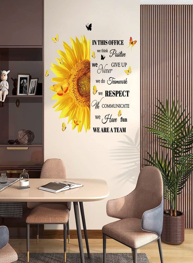 Datesno Inspirational Wall Art for Office Sunflower Motivational Sayings Wall Sticker Company Room Office Home Decorations Positive Lettering Wall Decals Company Art We are A Team Gift - Image 3