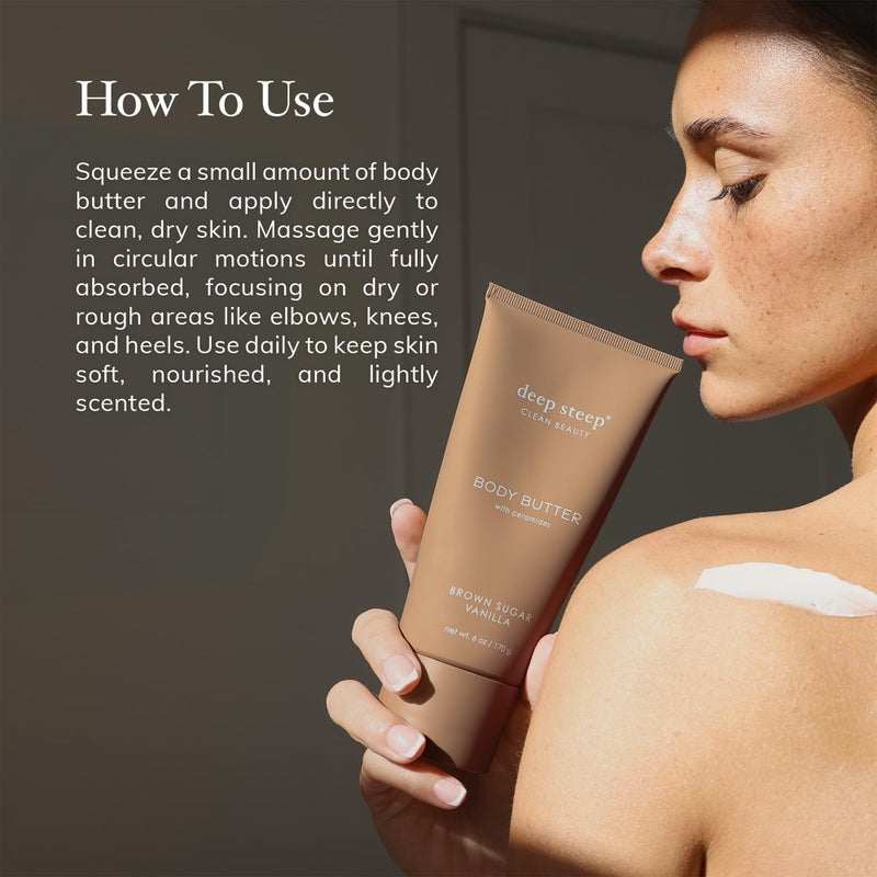 Deep Steep Body Butter, 6 oz â€“ Rich Moisturizer with Ceramides, Coconut Oil, Argan Oil & Aloe Vera â€“ Vegan, Clean Beauty, Smooth & Hydrated Skin (6 Ounces, Honey Blossom) - Image 5