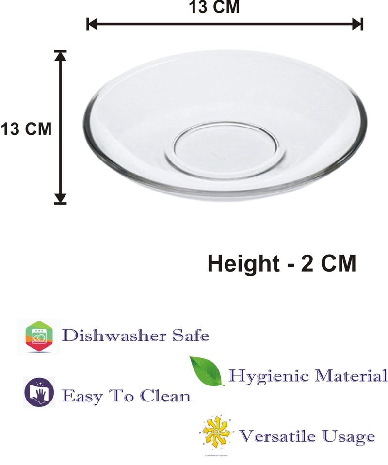 Somil Glass Serving Plates | Round Transparent Dinner Plate Set | Multipurpose Tableware for Home & Kitchen, Set of 2 - Image 3