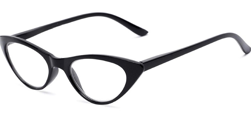 Readers The Brit Cat Eye Reading Glasses Full Frame for Women 125 Black 1 Microfiber Cleaning Pouch Included