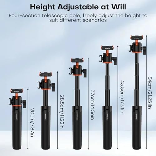 REYGEAK Magnetic Extension Tripod for DJI Osmo 360 Action 5 Pro/4/3,21’’ Adjustable Camera Stick Holder,with Cold Shoe,Quick Release Mount Adapter for DJI OSMO Action Accessories - Image 3