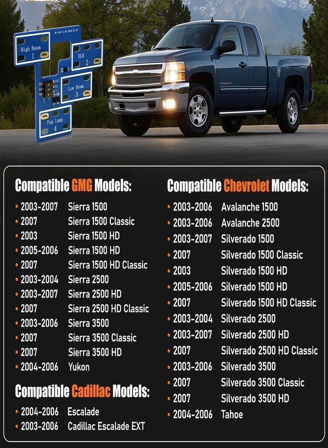 IHOUMEX 8 high Mod Customizable 6 High Mod with DRL Lights Module for GM Compatible with 2003-2007 Chevy Silverado GMC Sierra 1500/2500/3500 Classic - Image 3