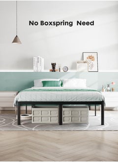Yanara 160x200 cm Metal Platform Family Bed Frame with Storage Space, 35 cm Height, Heavy Duty Steel Support, Easy Assembly, No Box Spring Needed  - Image 2