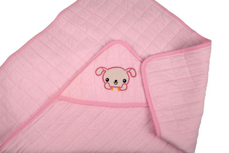 Uber World Uber World Newborn Baby Blanket with Hood/Infant AC Blanket/Baby Wrapper/Cotton Baby Blanket for 0-9 Months (75x75cm) Pack of 1 - Image 4