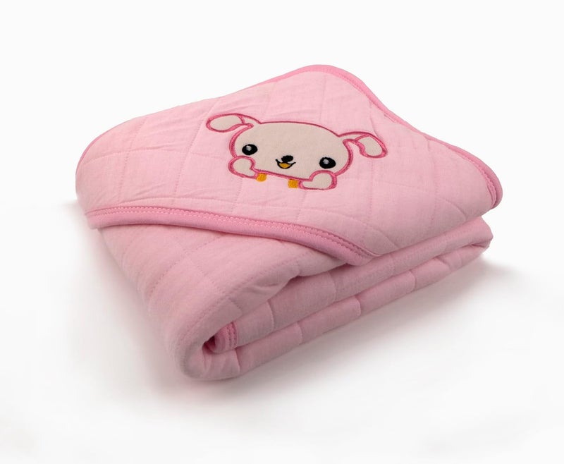 Uber World Uber World Newborn Baby Blanket with Hood/Infant AC Blanket/Baby Wrapper/Cotton Baby Blanket for 0-9 Months (75x75cm) Pack of 1 - Image 2