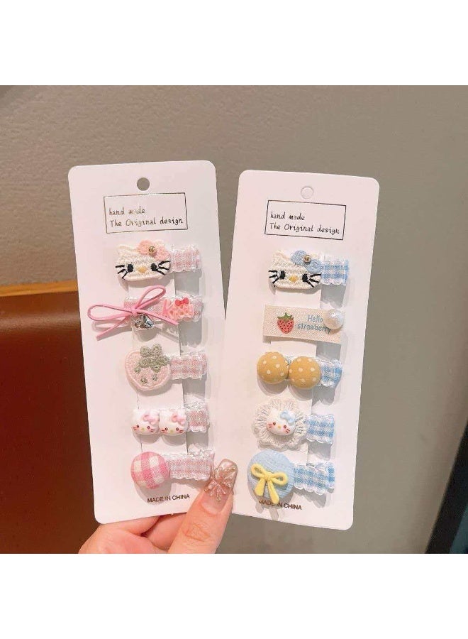 Kids' Cartoon Fabric Hair Clips Set of 20, Cute Plaid Side Bang Pins for ToddlersKids' Cartoon Fabric Hair Clips Set of 20, Cute Plaid Side Bang Pins for Toddlersv - Image 4