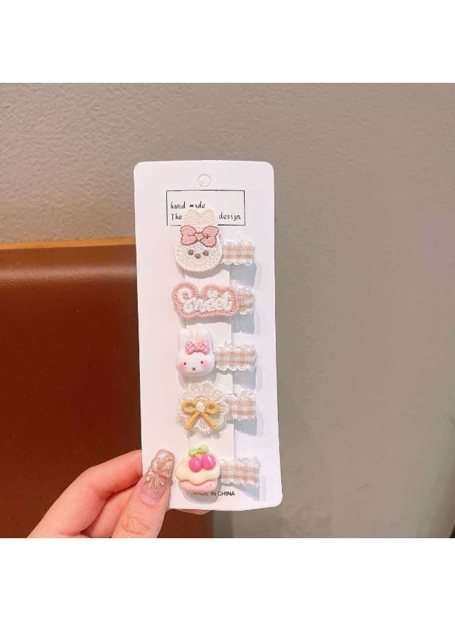 Kids' Cartoon Fabric Hair Clips Set of 20, Cute Plaid Side Bang Pins for ToddlersKids' Cartoon Fabric Hair Clips Set of 20, Cute Plaid Side Bang Pins for Toddlersv - Image 3
