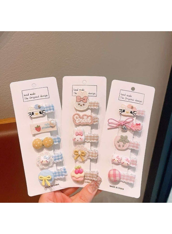 Kids' Cartoon Fabric Hair Clips Set of 20, Cute Plaid Side Bang Pins for ToddlersKids' Cartoon Fabric Hair Clips Set of 20, Cute Plaid Side Bang Pins for Toddlersv - Image 5