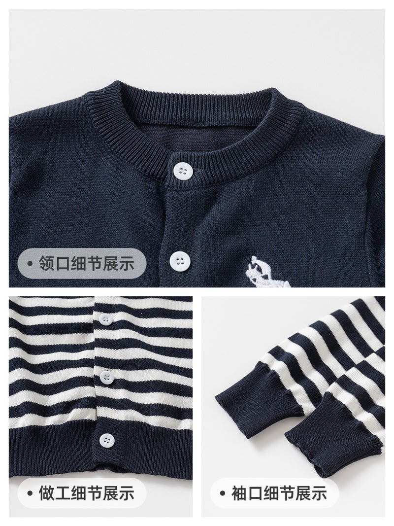 Boys' Jackets New Style Children'S Knitwear College Style Retro Versatile Fashion Cardigan Trendy Sweater - Image 5