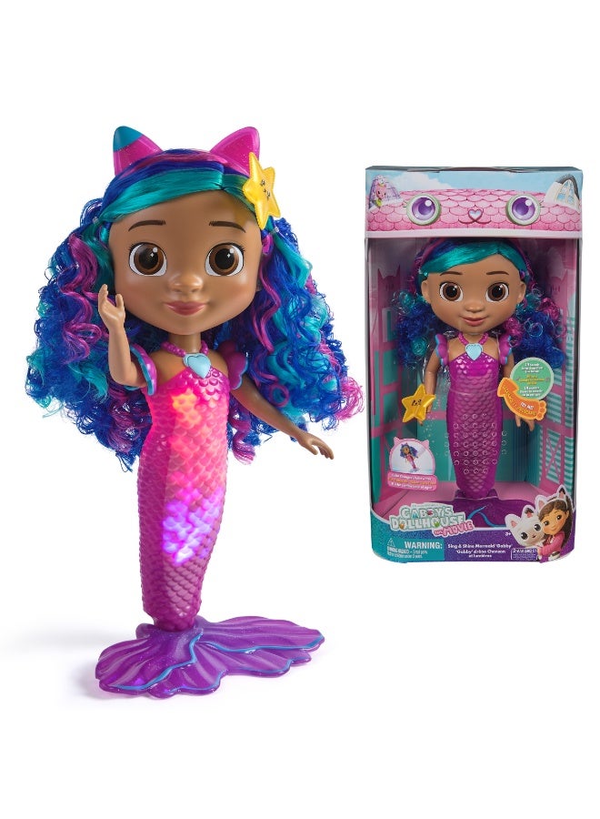Gabby's Dollhouse The Movie, Sing & Shine Mermaid Gabby, Waterproof Mermaid Doll with Lights & Sounds, Kids Toys for Girls & Boys Ages 3 and Up - Image 1