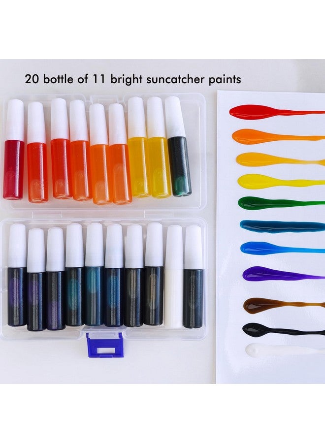 Winlyn 30 Sets Halloween Suncatchers Ornaments Decorations DIY Window Paint Art Suncatchers Halloween Craft Kits Jack-O'-Lantern Ghost Spider Sun Catchers for Kids Classroom Activities Art Project - Image 5