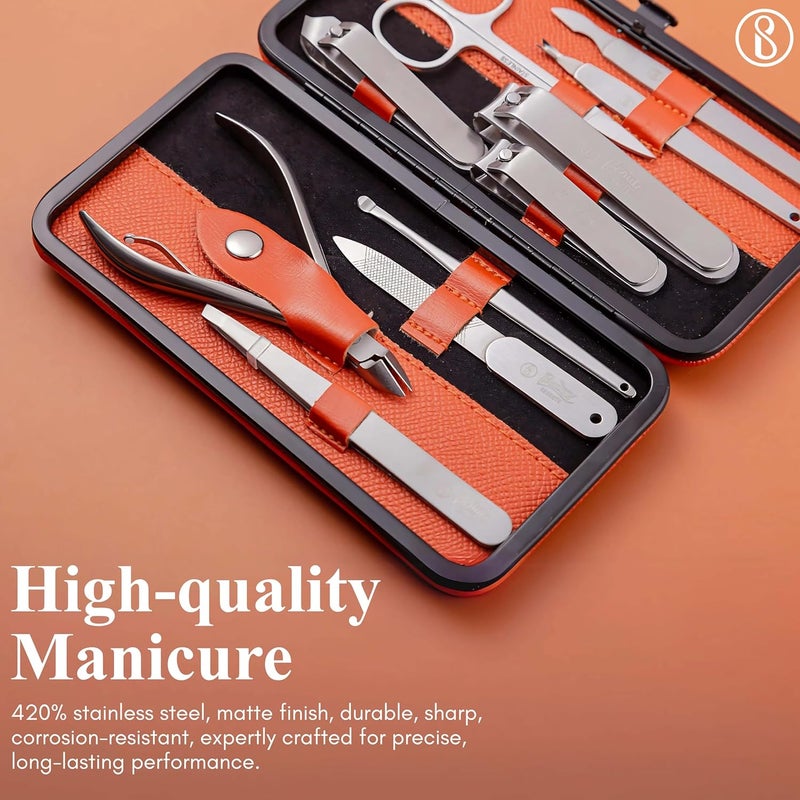 Beauté Secrets Beaut Secrets Premium Manicure Pedicure Kit 10Piece Nail Cutter Set with Nail Clippers Cuticle Trimmer Nail Filer Tweezers Beauty Scissors Grooming Tools Perfect Manicure Kit for Women Men - Image 5