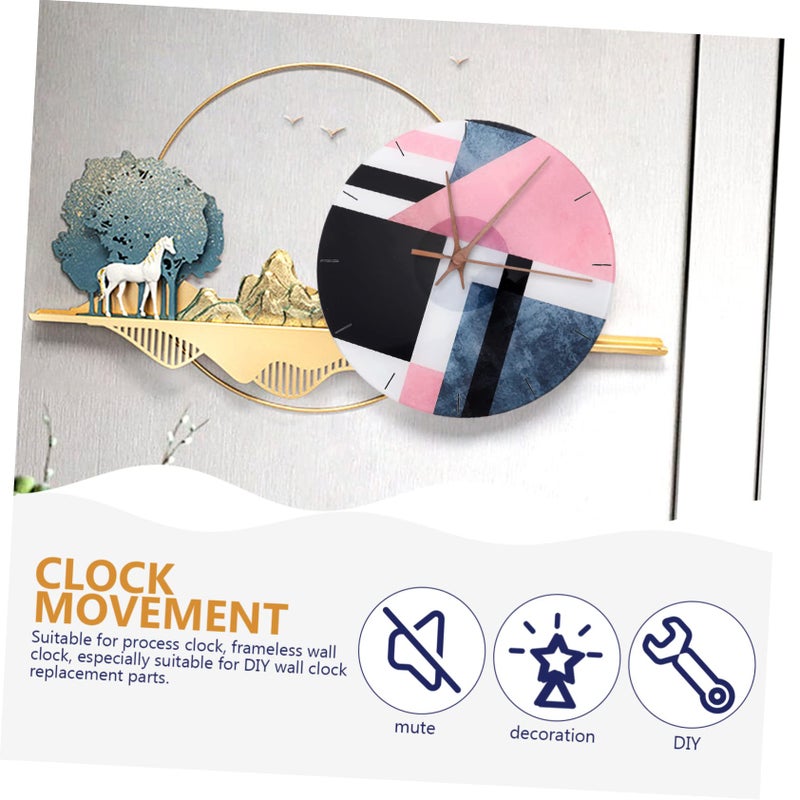 Quiet Clock Mechanism Kit Walnut Color Replacement Parts Wall Decor Repair Tool - Image 5