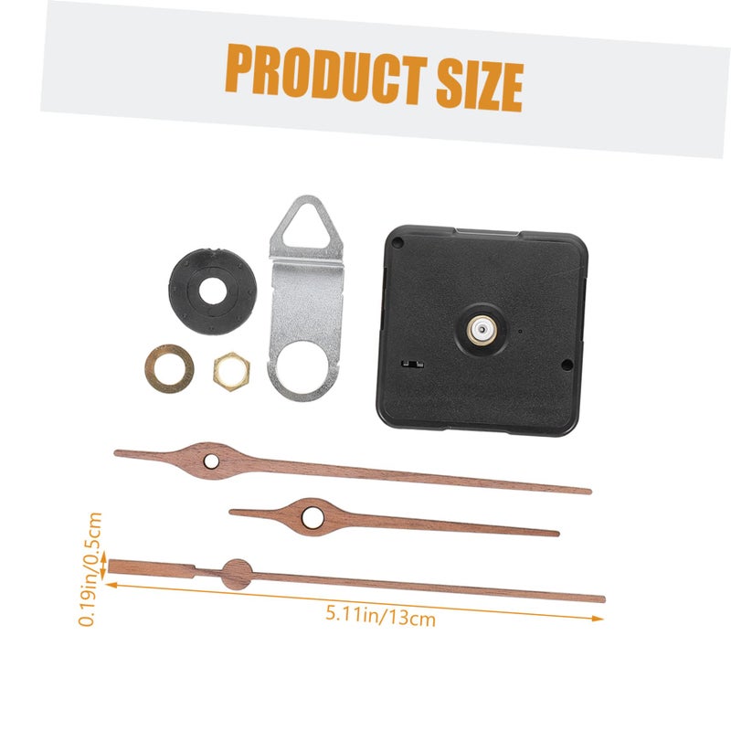 Quiet Clock Mechanism Kit Walnut Color Replacement Parts Wall Decor Repair Tool - Image 3