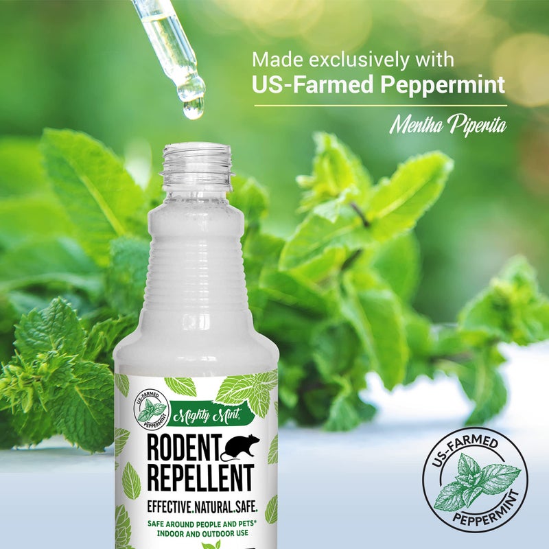 Mighty Mint Peppermint Oil Rodent Repellent Spray â€“ Natural Indoor & Outdoor Control for Mice and Rats â€“ Plant-Based, Extra-Strong Formula - 16 oz - Image 4