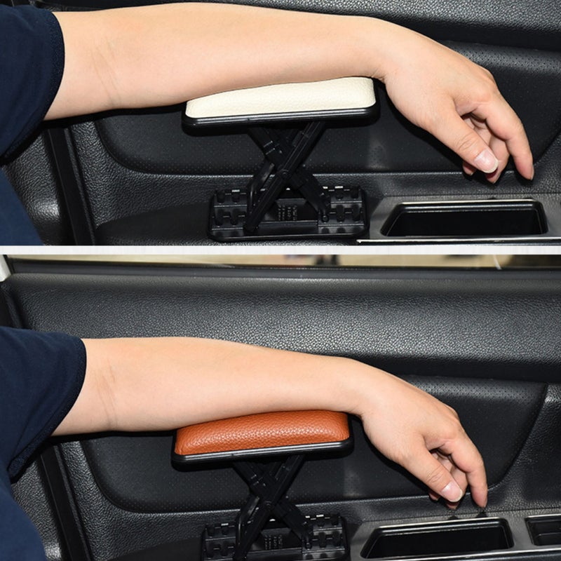 3 Level Adjustable Car Armrest Pad Black Soft Surface Multiple Heights For Various Driving Postures Long Distance Driving Comfortable Driving Elbow Support Car Accessory Gift - Image 4