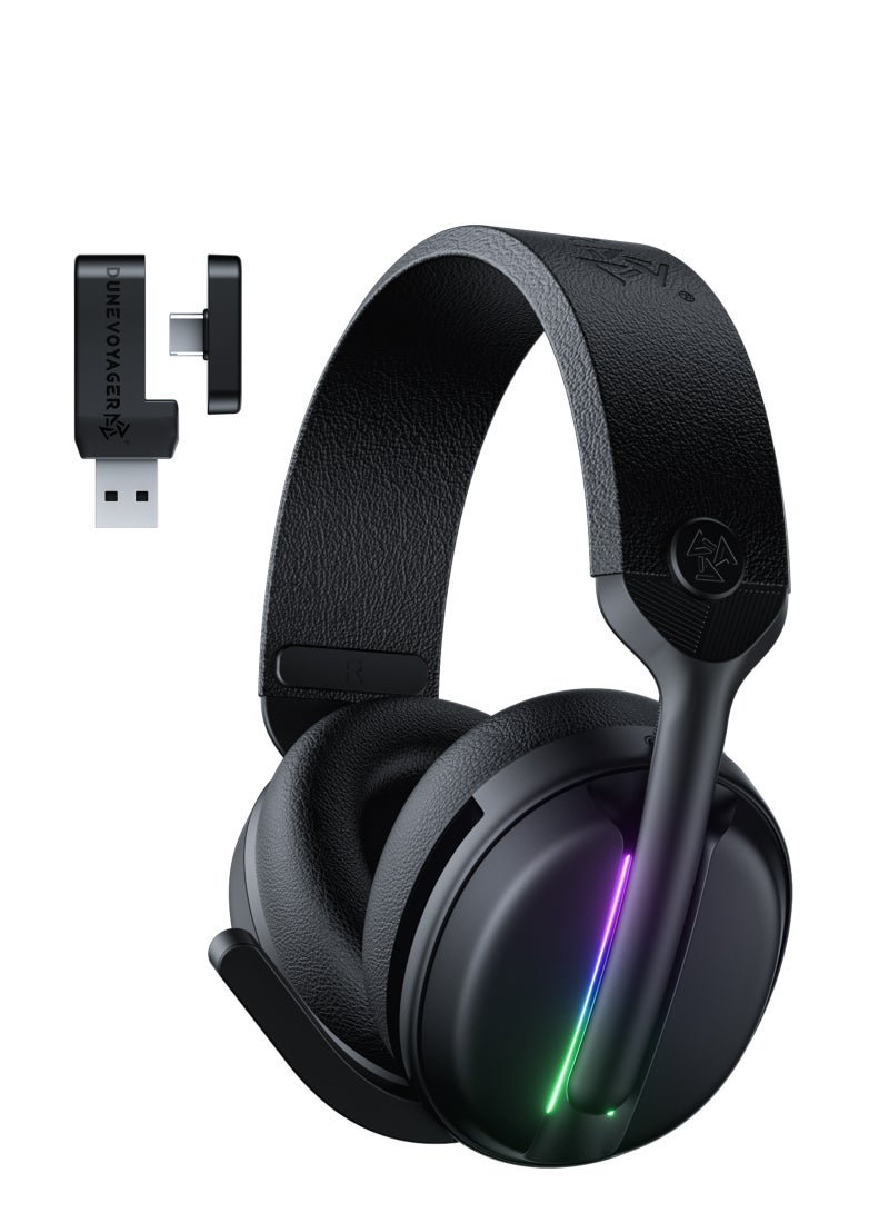 DuneVoyager T2 Wireless Gaming Headset, 2.4GHz USB Gaming Headphones with Bluetooth 5.4, 230g ultra-lightweight, 1000mAh Battery, ENC Noise Canceling Mic, RGB Light, Wireless Headset for PC PS5 PS4 Mac Switch - Image 1