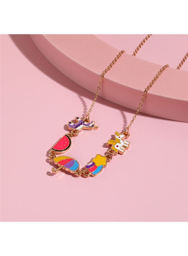 Fashion Children's Alloy Necklace Colorful Accessory for Girls - Image 2