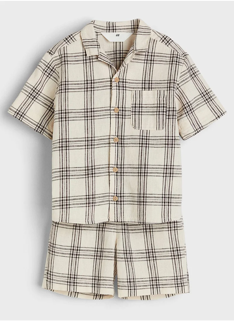 H&M Kids Checked Shirt & Shorts Set