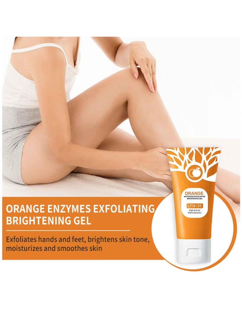 Excefore Orange Exfoliating Moisturizer Face Body Scrub Gel, Orange Exfoliating Gel Scrub for Face Body Skin, Orange Peeling Gel Face Scrub Deep Cleansing Moisturizing Facial Exfoliator (2 PCS)  - Image 4
