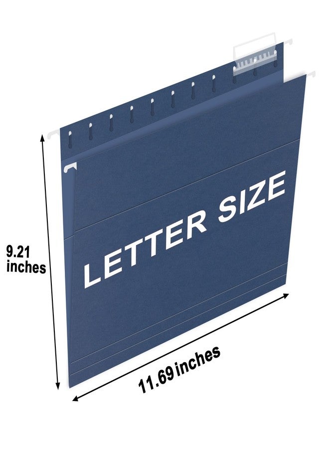 HERKKA Hanging File Folders, 30 Pack Reinforced Letter Size Hanging Folders, Designed for Bulky Files, Filing Cabinet, 1/5-Cut Adjustable Tabs (Blue) - Image 2