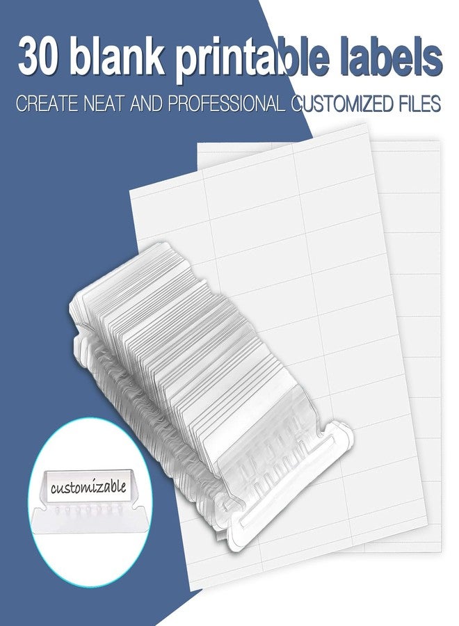 HERKKA Hanging File Folders, 30 Pack Reinforced Letter Size Hanging Folders, Designed for Bulky Files, Filing Cabinet, 1/5-Cut Adjustable Tabs (Blue) - Image 5