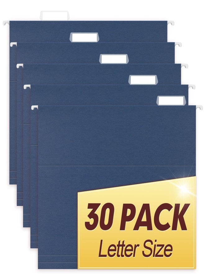 HERKKA Hanging File Folders, 30 Pack Reinforced Letter Size Hanging Folders, Designed for Bulky Files, Filing Cabinet, 1/5-Cut Adjustable Tabs (Blue) - Image 1