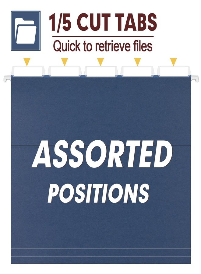 HERKKA Hanging File Folders, 30 Pack Reinforced Letter Size Hanging Folders, Designed for Bulky Files, Filing Cabinet, 1/5-Cut Adjustable Tabs (Blue) - Image 3