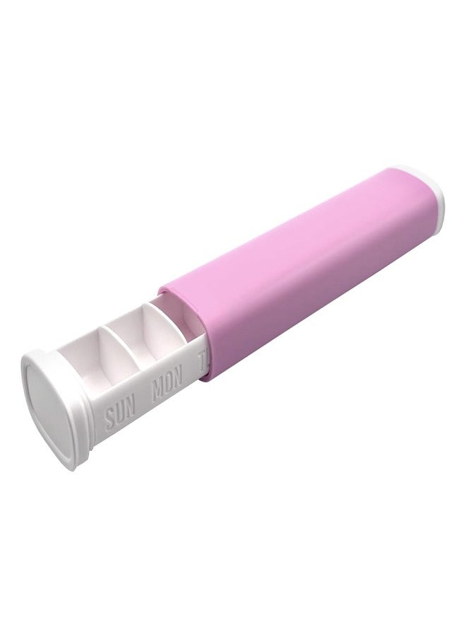 EZY DOSE Slide Pill Organizer, Medication Storage Case with Durable BPA-Free Plastic with Plastic Exterior, Large 7-Day Weekly Compartments, Tablets, Vitamins, Compact, 6.5-Inch, Pink - Image 1