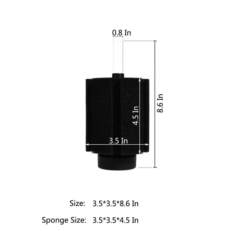 ALEGI Aquarium Bio Sponge Filter with Ceramic Media for Clear and Quiet Aquariums for Betta Fry Shrimp Tiny Fish Tank (10-40 Gallon 1 Pack) - Image 2
