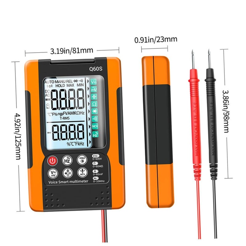 AI Handheld Multimeter with Voice Control Data Retention for Voltage Temperature Frequency Home Repair - Image 3
